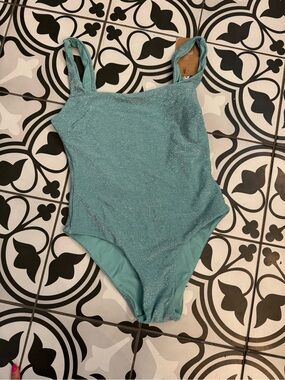 Berlook Shimmery Aqua One-Piece Swimsuit